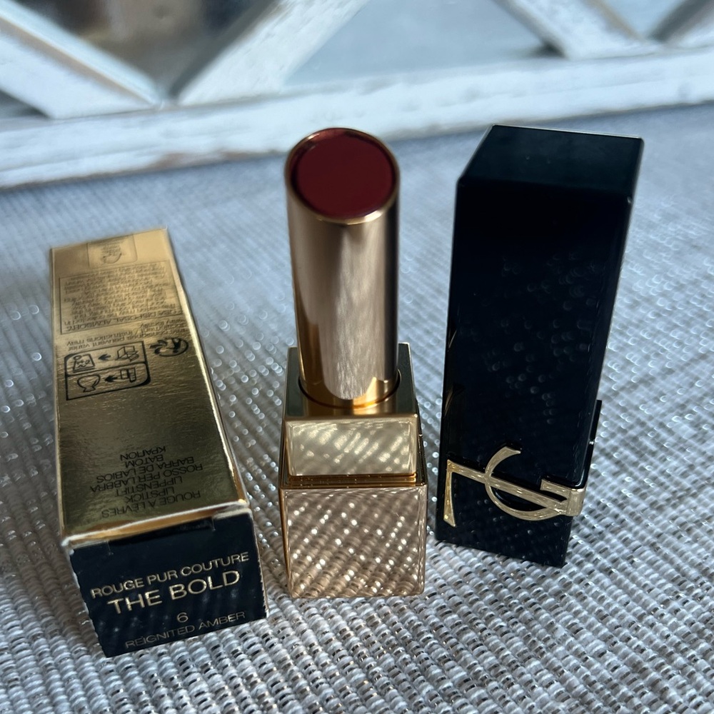 NEW YSL Rouge Pur Couture Lipstick The Bold #6 Reignited Amber - Picture 3 of 7
